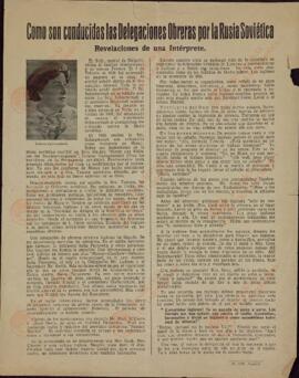 Deutches Fichte-Bund Hamburg (Asociación Alemana Fichte) "Cómo son conducidas las delegaciones obreras por la Rusia soviética" (en español). Editor Falken. Verlag, Hamburgo.