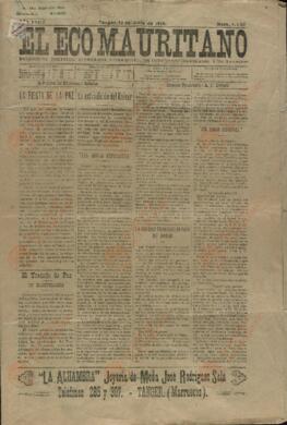 "El Eco Mauritano". Tánger, 12 julio 1919 (Guerra de Marruecos)