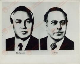 UPI-AFP: Fotografía de los líderes soviéticos Grigory V. Romanov (1923-2008) y Heydar A.O. Aliyev (1923-2003), candidatos a suceder a Yuri Andropov (1914-1984) al frente del PCUS. Moscú, 11 de Febrero de 1984.