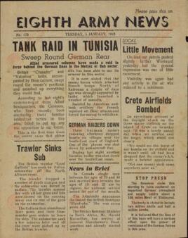 "Eight Army News": Guerra en el Norte de África, 5 de Enero de 1943. "Ofensiva con tanques en Túnez"