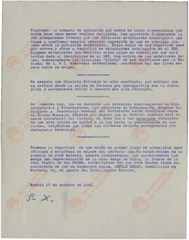Informe con diversos asuntos de prensa. 17 de octubre de 1942