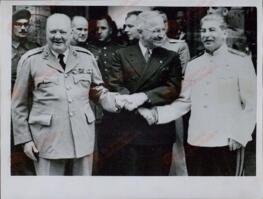 United Press Associations: Truman, Churchill & Stalin. Conferencia de Postdam. 5 marzo 1953