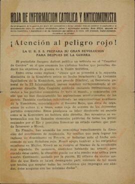 Hoja de Información Católica y Anticomunista: "¡Atención al peligro rojo!"