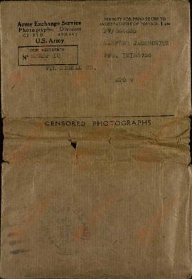 "Servicio de cambio del ejército. División fotográfica". Fotografías censuradas. Febrero 1945. Tomadas por Sanford Jacobowitz