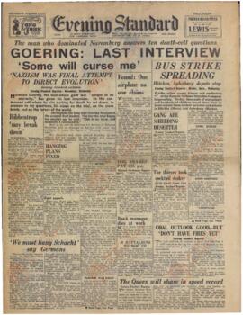 "Evening Standard", 2 de Octubre de 1946, "Goering: Última Entrevista".