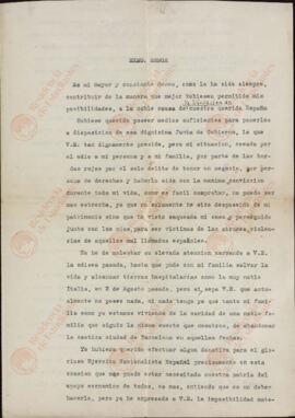 Castañé Lloret, Modesto. Carta a Francisco Franco. Génova, 29 marzo 1937