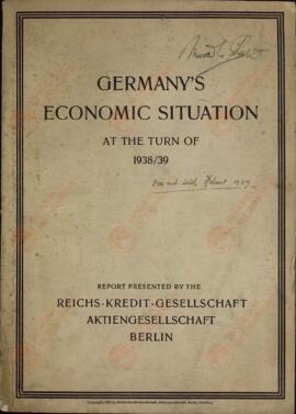 Situación económica de Alemania entre 1938 / 39