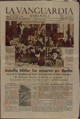 Periódico: "La Vanguardia". Miércoles 2 mayo 1945