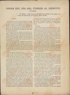 Orden del Día del Führer al Ejército: 31 diciembre 1941