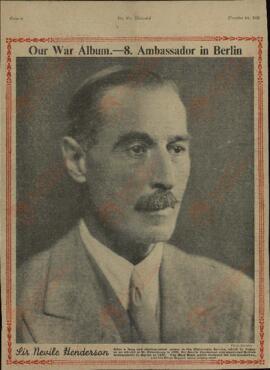The war illustrated, Nº 8. "Nuestro álbum de guerra: El Embajador en Berlín, Sir Nevile Henderson". 4 noviembre 1939