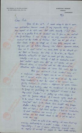 Slessor, John. Carta a Robert Wright, 19 noviembre