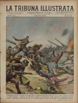 La Tribuna Illustrata. "En España, durante el avance sobre el Frente Vasco, los legionarios denominados Flechas Negras, han demostradi prodigios de valor superando al enemigo, que huye con fuerzas numéricamente superiores...". 23 de mayo de 1937.