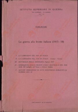 Istituto Superiore di Guerra, 1941-1942 "La guerra en el frente italiano (1915-18)"