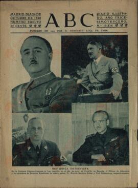 "ABC": Entrevista en Hendaya del General Franco con Hitler. Madrid, 24 Octubre 1940