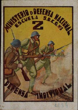 "Defensa individual". Ministerio de Defensa Nacional. Madrid, 1937. Folleto con instrucciones, probablemente 1937.