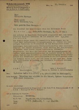 Skoruppa, Elisabeth. "Comando de defensa XVII". Viena, 21 noviembre 1943