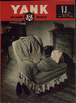 Yank. 7 Septiembre 1945 (la foto de portada es tan descriptiva que ni siquiera lleva titular. Ropas de civil preparadas en un sillón)