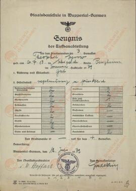 Syrow, Emil. "Certificado de la sección de ingeniería de caminos. 12 julio 1939"