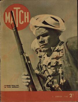 Match nº 80, 11 de enero de 1940. En portada:  "Las tropas indígenas vigilan el camino imperial"