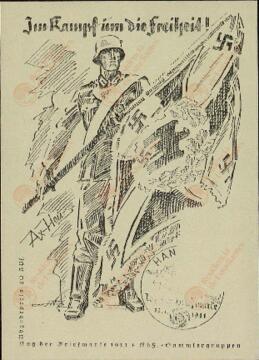 "Postal / Lucha por la libertad. Día del sello". Hannover, 12 enero 1941