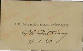 Mariscal Petain, 17 enero 1930