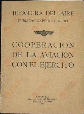 Cooperación de la Aviación con el Ejército y con la Marina. Jefatura del Aire, Publicaciones de Guerra, 1937.
