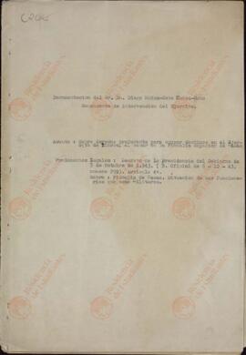 Documentación s/ Muñoz - Cobo, Diego: "Comandante de Intervención del Ejército". 1950-51