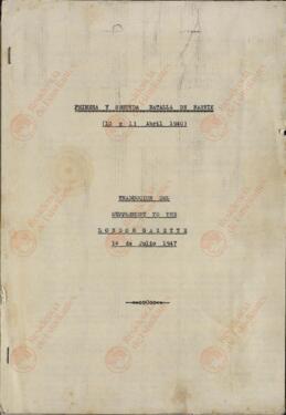 Informe sobre la Primera y la Segunda batalla de Narvik (10 al 13 de Abril de 1940), traducido de un suplemento de "The London Gazette" del 1 de Julio de 1947