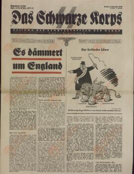 Das Schwarze Korps. Periódico para la defensa de la NSDAP. Berlín, 5 diciembre 1941