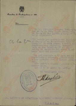 Martínez Alguacil, Eugenio. Traslado al Depósito de Prisioneros. Madrid, 1 abril 1940