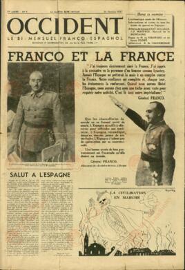 Occident. "Franco y Francia". París, 25 octubre 1937 (Guerra de España)