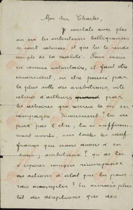 Daure, Albert. Correspondencia oficial a Charles Anrigo. 1914-1918