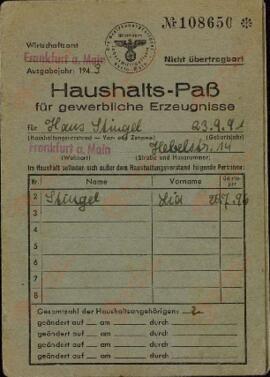 Stingel, Haus. "Casas - Pase para productos comerciales". 23 septiembre 1941