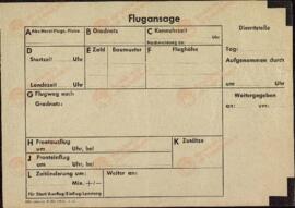 Hoja de informe de vuelo en blanco.