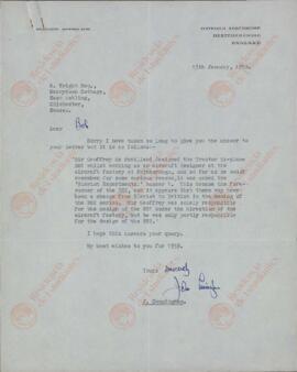 Cunningham, John. "Carta a Robert Wright". 15 enero 1959