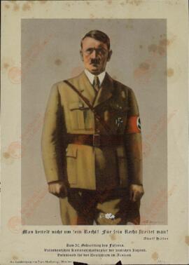 Hitler, Adolf: "¡Un hombre no suplica por lo correcto! ¡Un hombre lucha por lo correcto!"