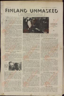 Finland unmasked. "Noticias de guerra soviéticas". 24 agosto 1944