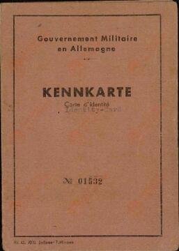 Thaddaus, Frick. Carné de identidad. Sigmaringen, 25 de febrero de 1943.