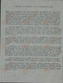 Generales Orgaz, Kindelán, Dávila, Solchaga, Moscardó, Saliquet y Varela. Al ministro del Ejército. 8 septiembre 1943 (Intentos para la restauración de la Monarquía).