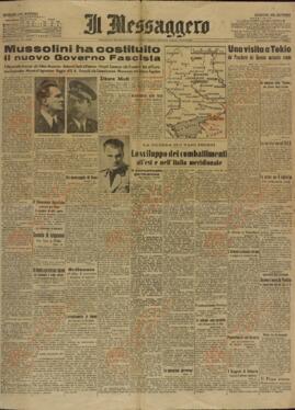 Il Messaggero. Mussolini ha constituído el nuevo Gobierno Fascista". 24 de Septiembre de 1943