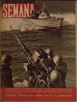 Revista Semana, Núm. 85. "Los Golpes Audaces de las Lanchas Rápidas Italianas". Madrid, 7 de Octubre de 1941, Año II.