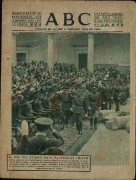 ABC 29 de septiembre de 1939. Conmemoración Alcázar de Toledo