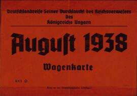 "Tarjeta de transportes. Hungría. Agosto 1938"