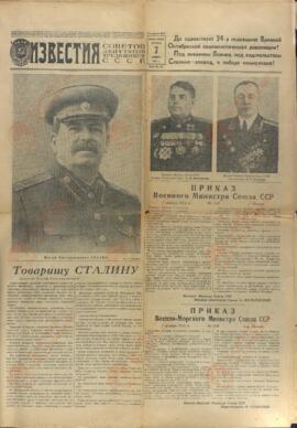 "Izvestia", 7 de Noviembre de 1951