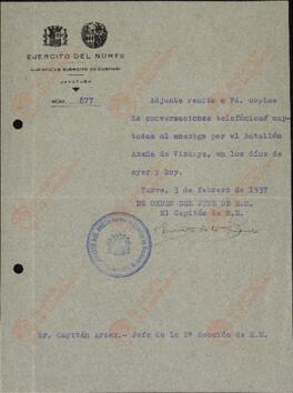 Euzkadi, Ejército del Norte. Yurre, 3 de febrero de 1937 (Guerra Civil).