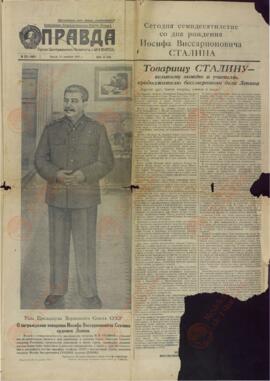 "Pravda" (Orden de Lenin a Stalin). 21 de Diciembre de 1949