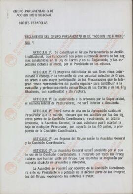 Grupo parlamentario Acción Institucional. Madrid, febrero - marzo 1976