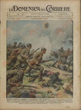 La domenica del Corriere. 12 de septiembre de 1937: "Heroismo italiano en España, un general a la bayoneta..."