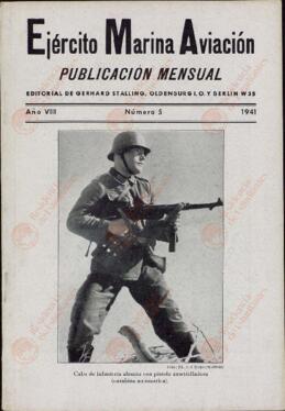 "Ejército, Marina y Aviación", Año VIII, 1941: "Cabo de Infantería Alemán con Pistola Ametralladora (Carabina Automática)"