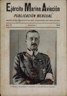 "Ejército Marina Aviación". Nº 1. Año IX. Berlín, 1942. En español